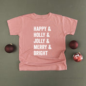 Happy + Holly + Jolly + Merry + Bright - Child Tee Little Mama Shirt Shop