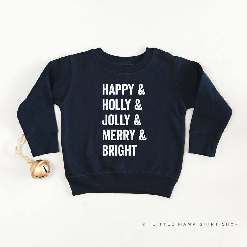 Happy + Holly + Jolly + Merry + Bright - Child Sweater