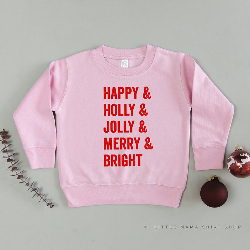 Happy + Holly + Jolly + Merry + Bright - Child Sweater