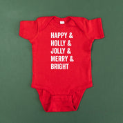 Happy + Holly + Jolly + Merry + Bright - Child Tee Little Mama Shirt Shop