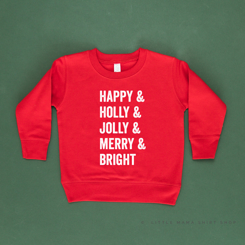 Happy + Holly + Jolly + Merry + Bright - Child Sweater