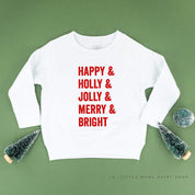 Happy + Holly + Jolly + Merry + Bright - Child Sweater Little Mama Shirt Shop