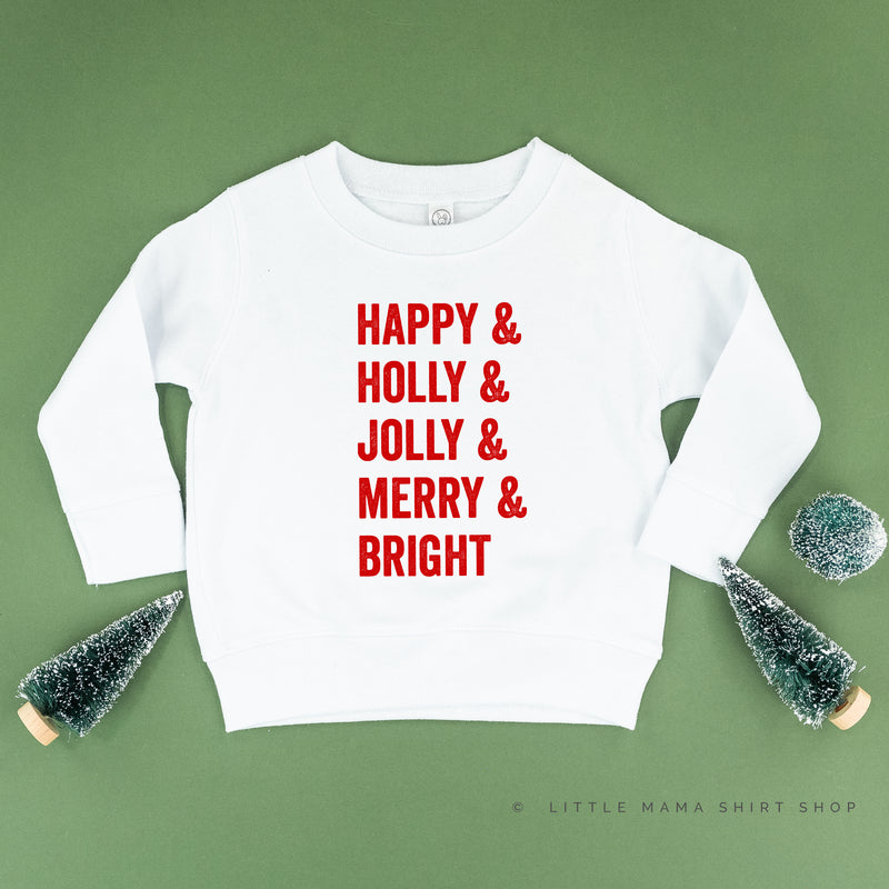 Happy + Holly + Jolly + Merry + Bright - Child Sweater