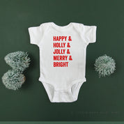 Happy + Holly + Jolly + Merry + Bright - Child Tee Little Mama Shirt Shop