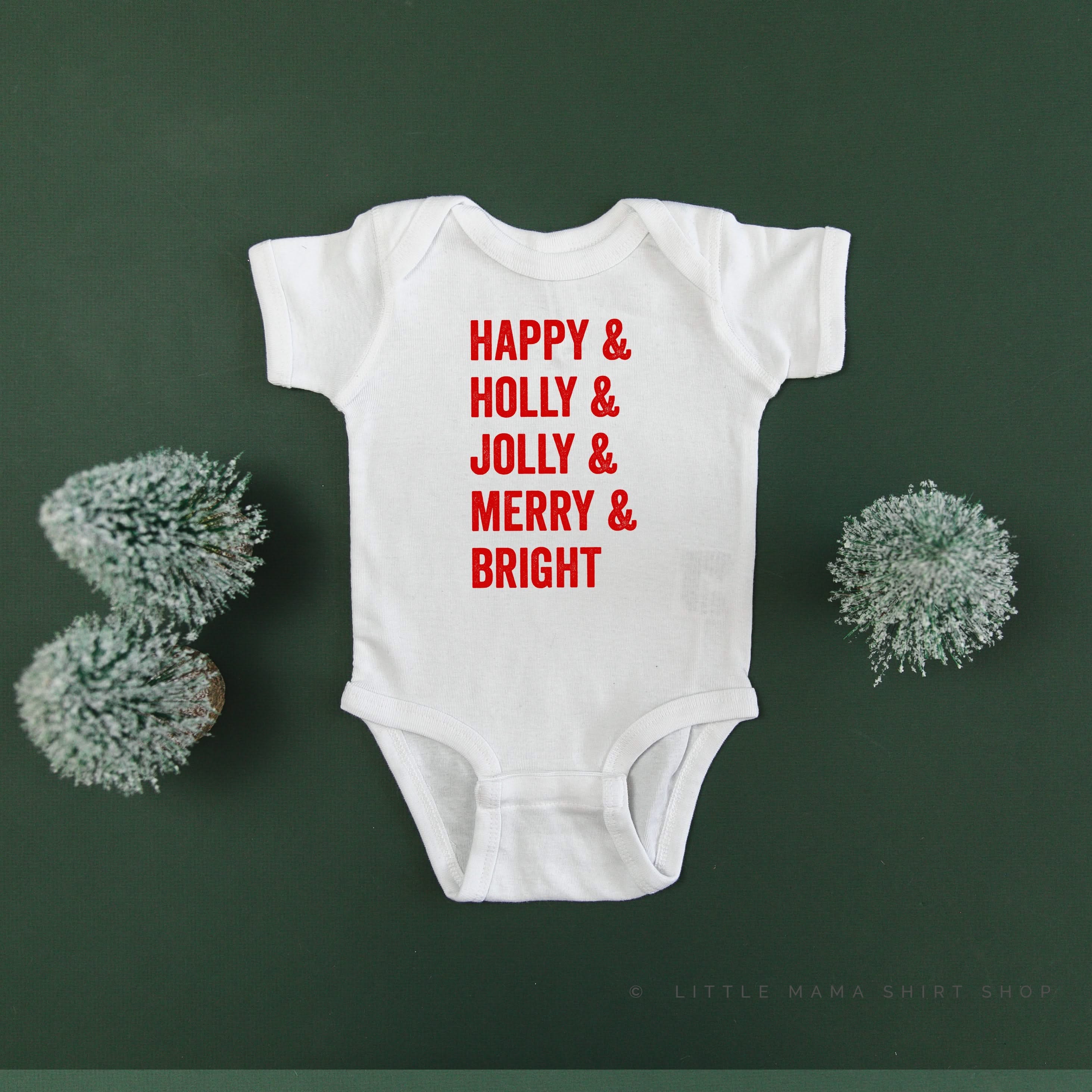 Happy + Holly + Jolly + Merry + Bright - Child Tee Little Mama Shirt Shop