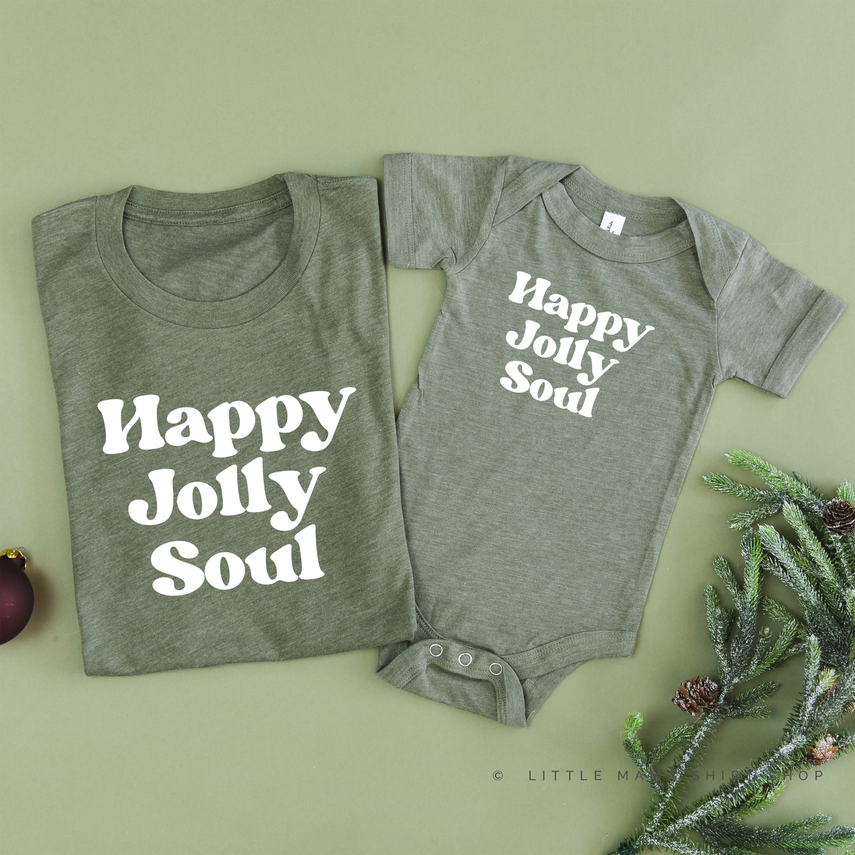 Happy Jolly Soul - Set of 2 Unisex Tees Little Mama Shirt Shop
