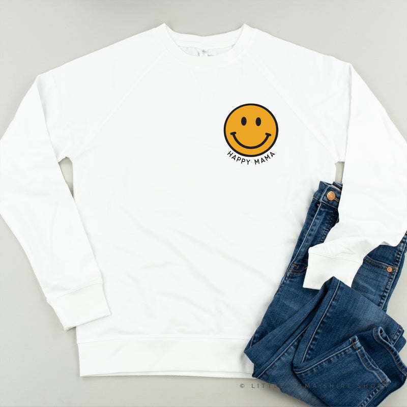 HAPPY MAMA - Smiley Face (Yellow) - Lightweight Pullover Sweater