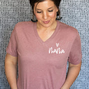 Mama - (Heart Above) - Unisex Tee Little Mama Shirt Shop