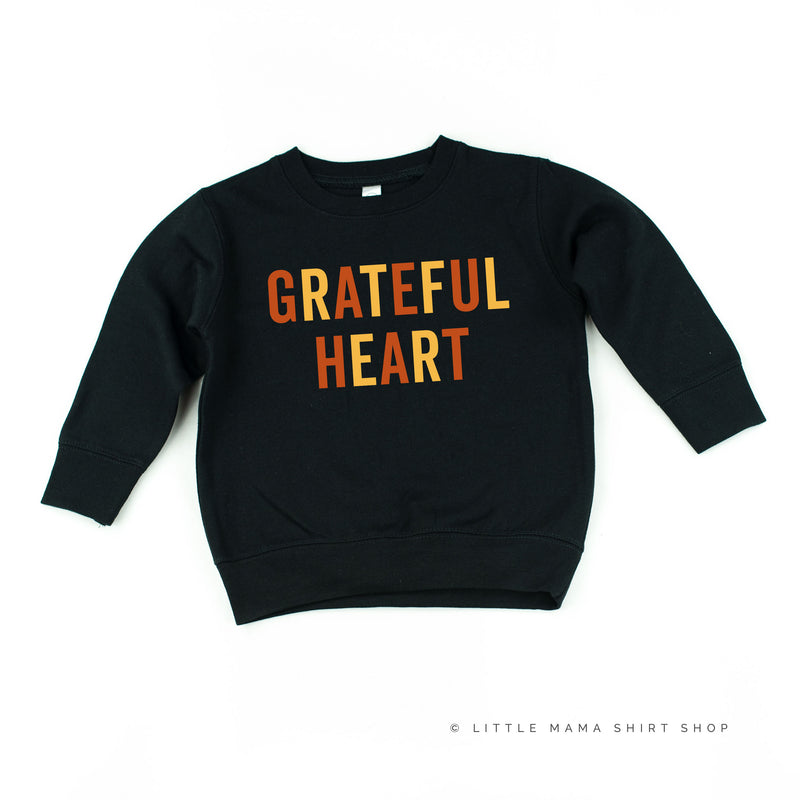 GRATEFUL HEART - BLOCK FONT - Child Sweater