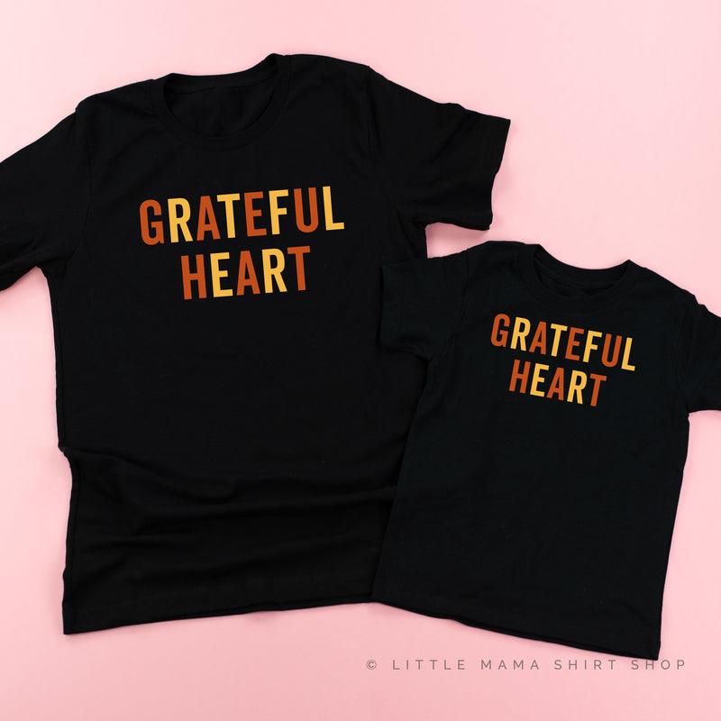 GRATEFUL HEART - BLOCK FONT - Set of 2 Shirts