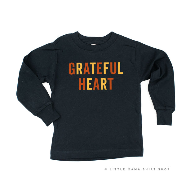 GRATEFUL HEART - BLOCK FONT - Long Sleeve Child Shirt