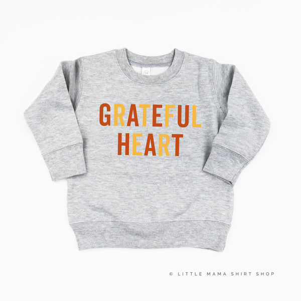 GRATEFUL HEART - BLOCK FONT - Child Sweater