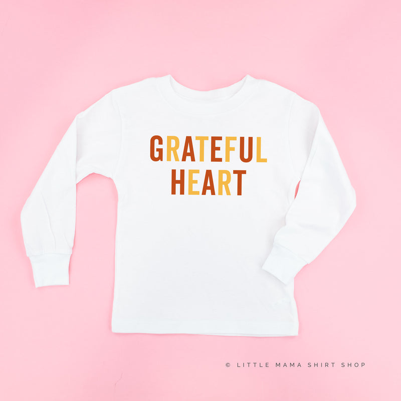 GRATEFUL HEART - BLOCK FONT - Long Sleeve Child Shirt