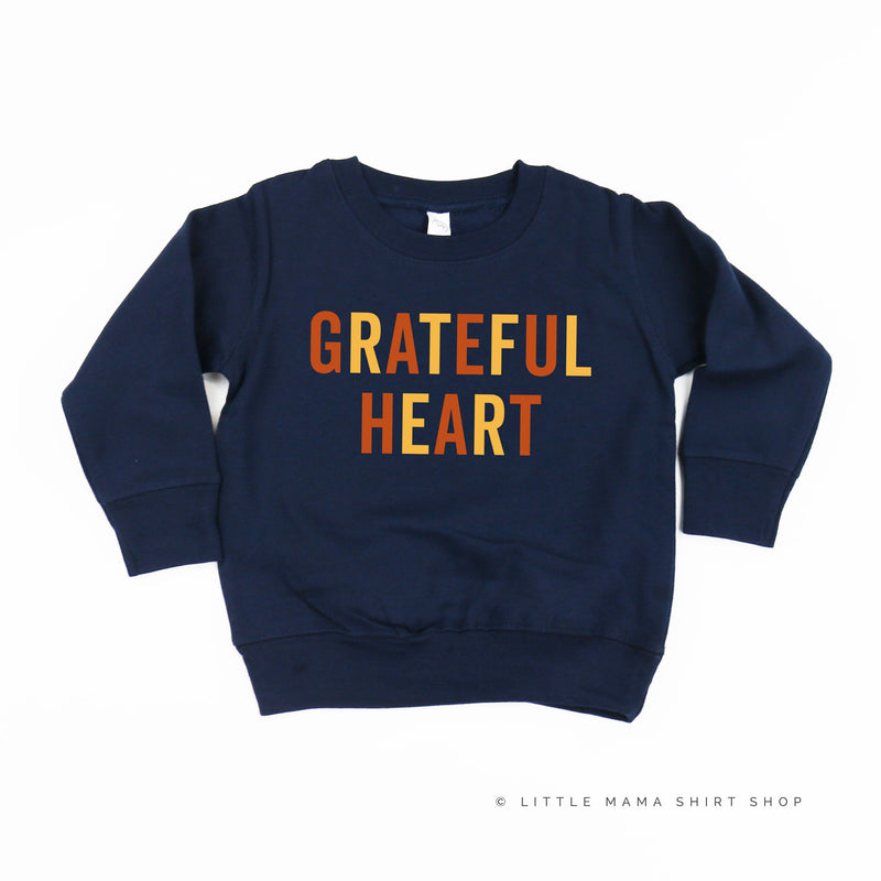 GRATEFUL HEART - BLOCK FONT - Child Sweater