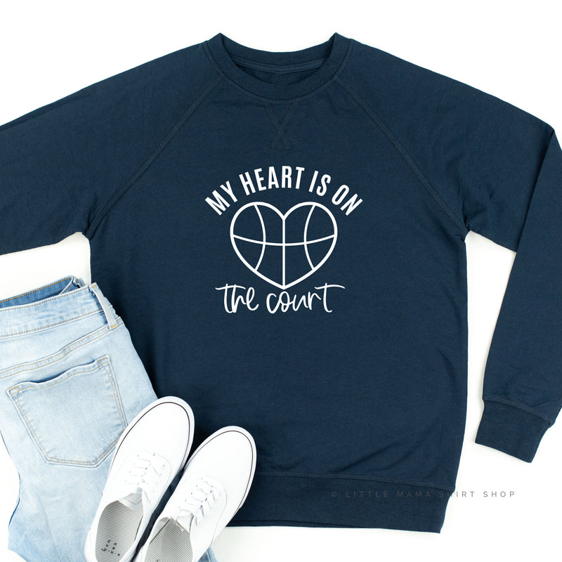 My Heart is on the Court - Lightweight Pullover Sweater