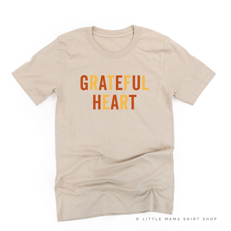 GRATEFUL HEART - BLOCK FONT - Unisex Tee