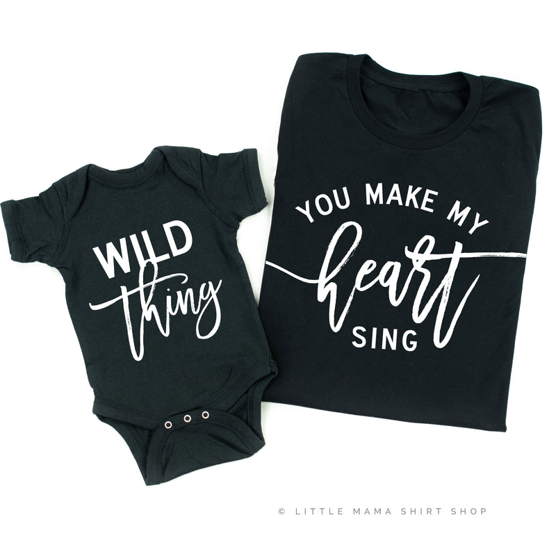 Wild Thing - You Make My Heart Sing | Set of 2 Black Shirts