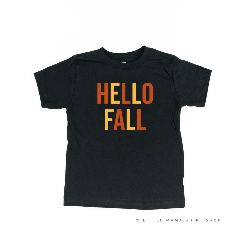HELLO FALL - BLOCK FONT - Short Sleeve Child Shirt