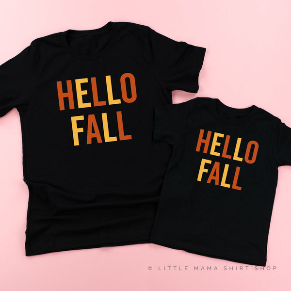 HELLO FALL - BLOCK FONT - Set of 2 Shirts