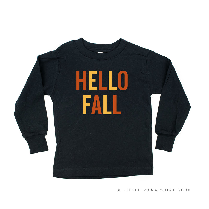 HELLO FALL - BLOCK FONT - Long Sleeve Child Shirt