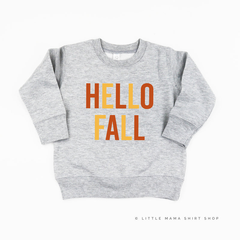 HELLO FALL - BLOCK FONT - Child Sweater