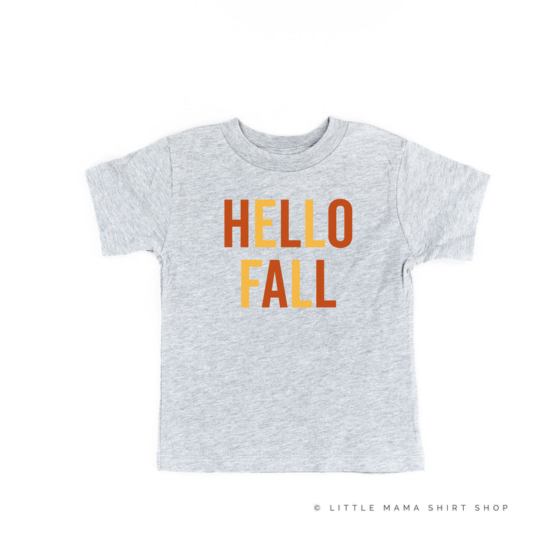 HELLO FALL - BLOCK FONT - Short Sleeve Child Shirt