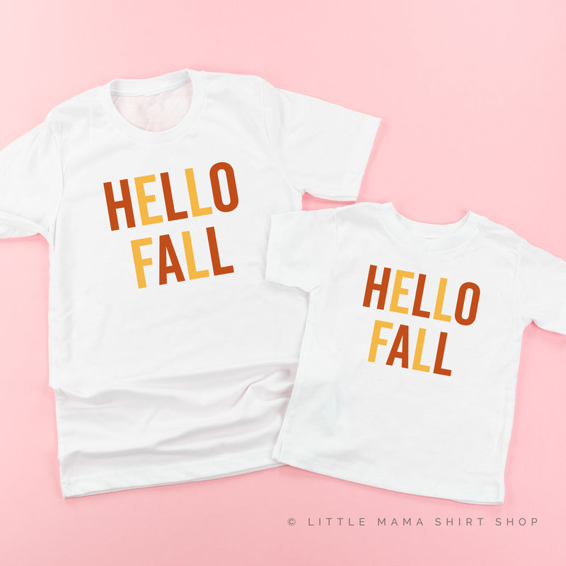 HELLO FALL - BLOCK FONT - Set of 2 Shirts