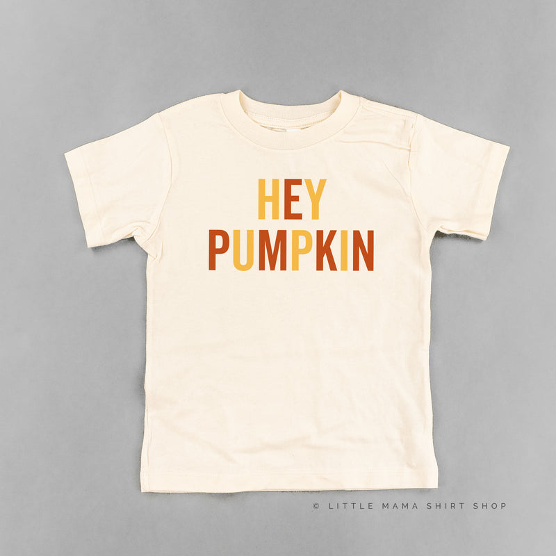 HEY PUMPKIN - BLOCK FONT - Short Sleeve Child Shirt