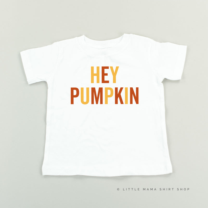 HEY PUMPKIN - BLOCK FONT - Short Sleeve Child Shirt