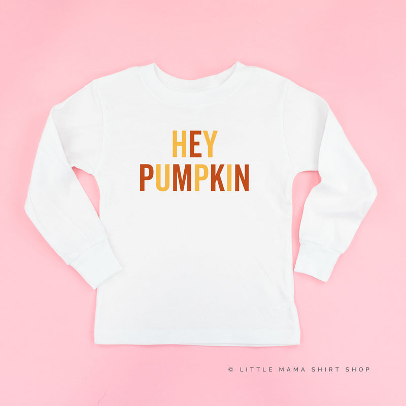 HEY PUMPKIN - BLOCK FONT - Long Sleeve Child Shirt