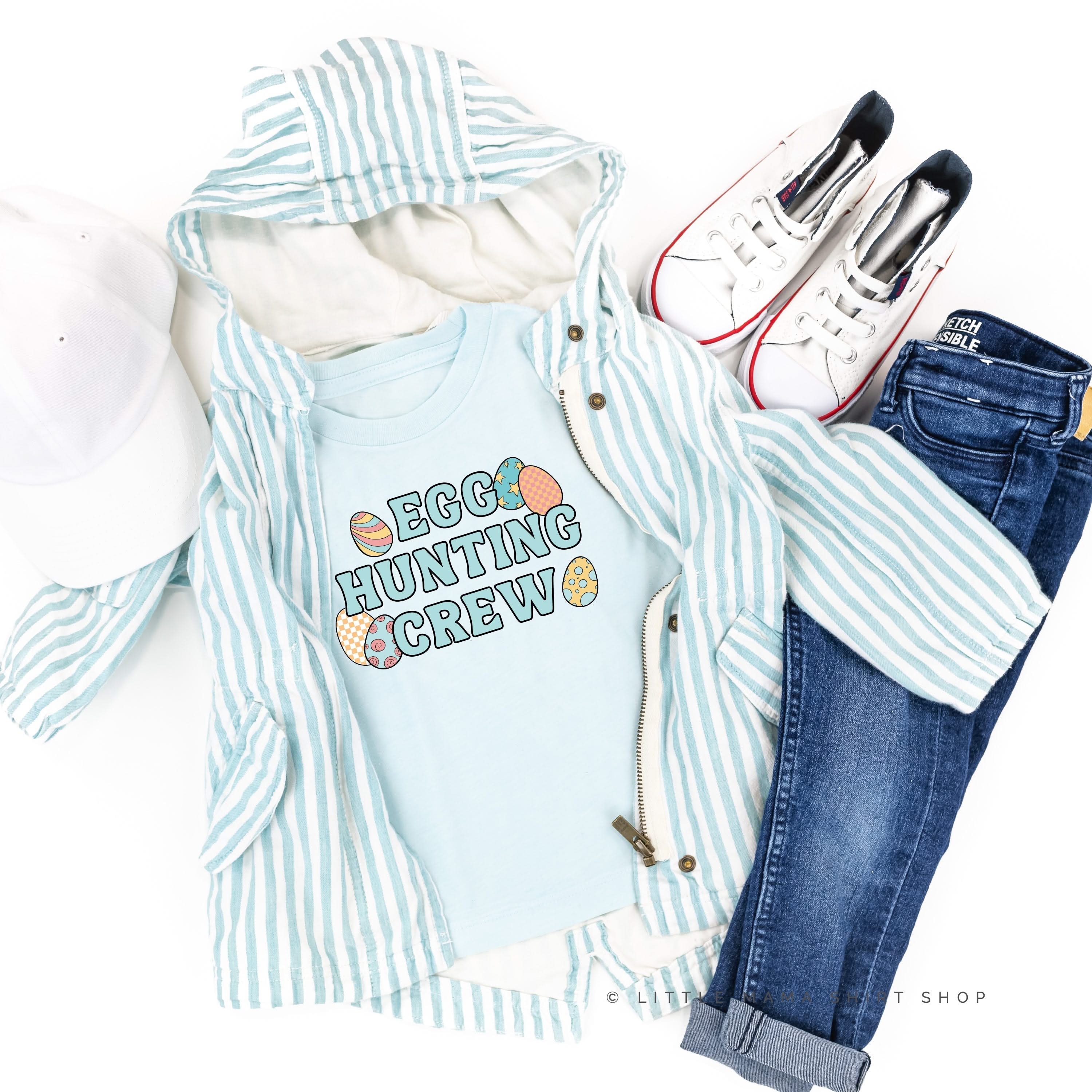Egg Hunting Crew - Groovy w/ Eggs - Child Tee Little Mama Shirt Shop