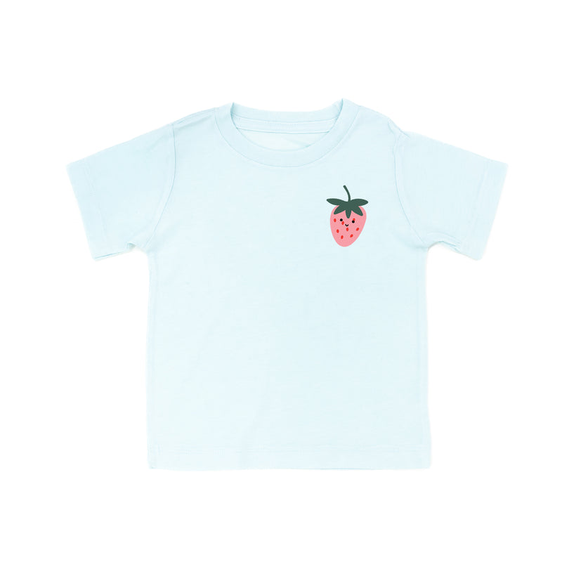 Pocket Fruit (Front) w/ Group of Smiley Fruit (Back) - Short Sleeve Child Tee