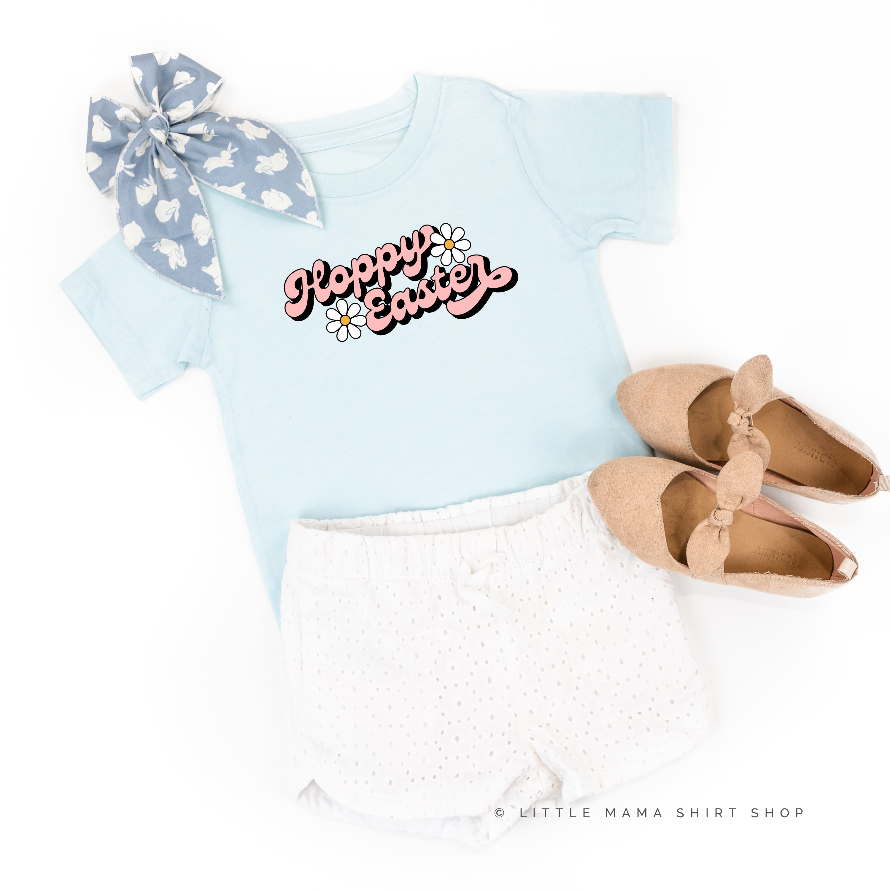 Hoppy Easter - Daisies - Child Tee Little Mama Shirt Shop