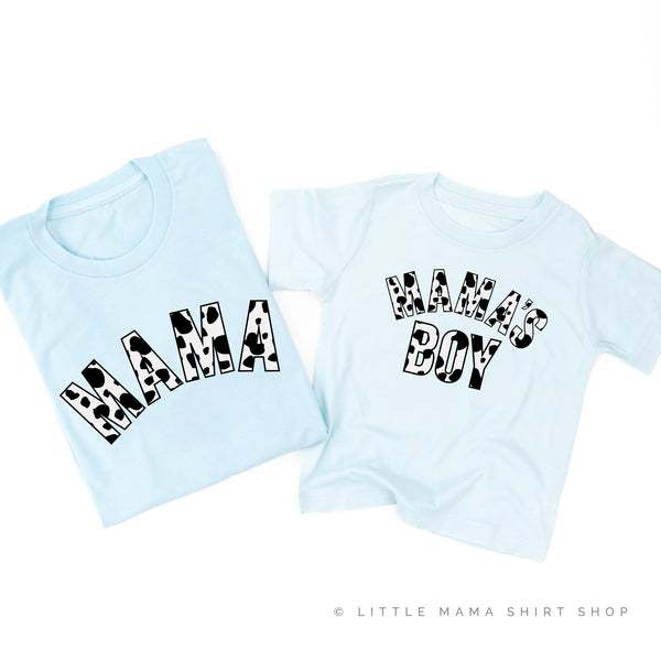 MAMA / MAMA'S BOY - Cow Print  - Set of 2 Shirts