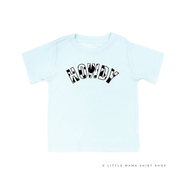 HOWDY - Cow Print - Short Sleeve Child Shirt