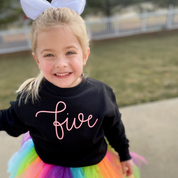 BIRTHDAY NUMBER - NEW CURSIVE - Child Sweater Little Mama Shirt Shop