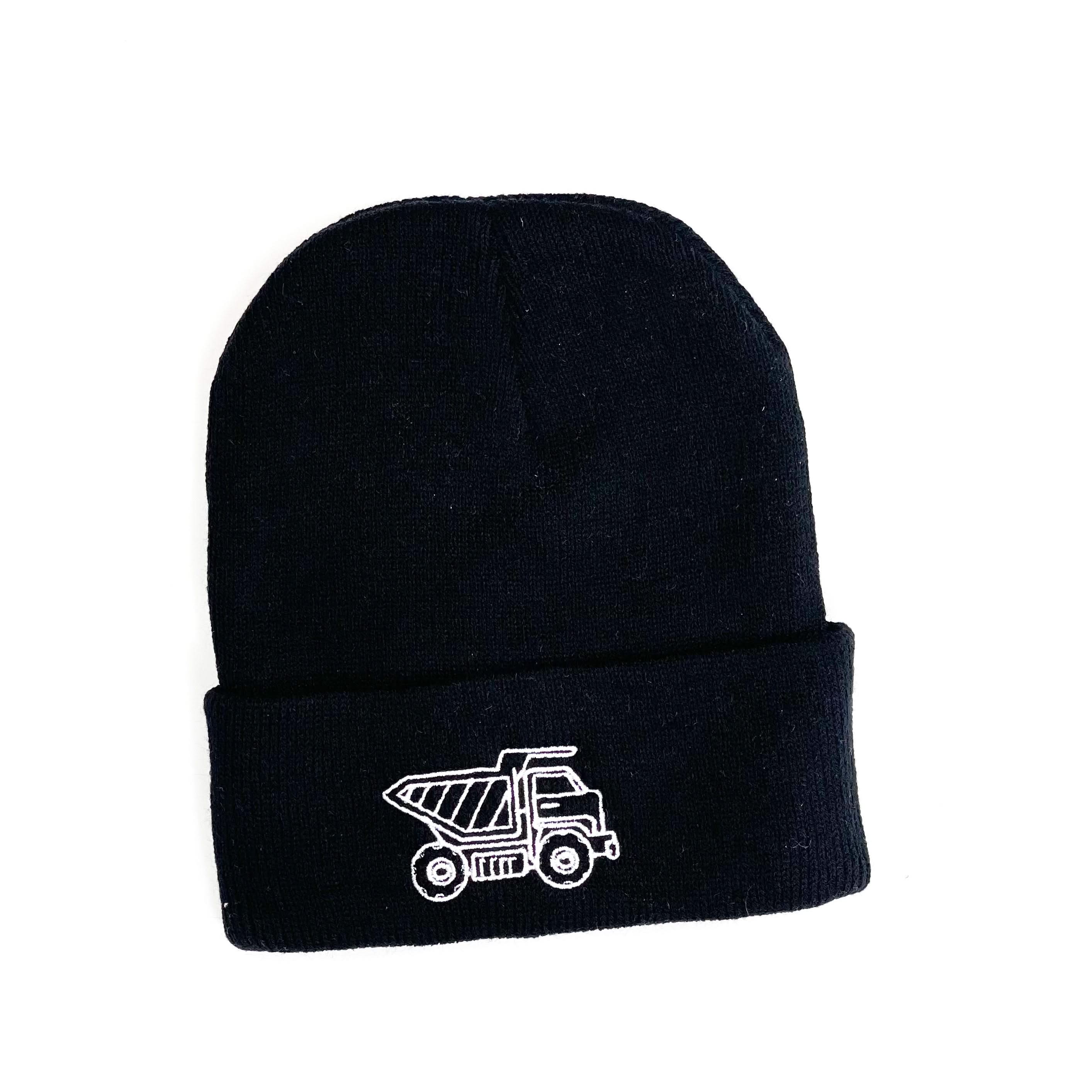 Child Beanie - Black - Dump Truck Little Mama Shirt Shop LLC