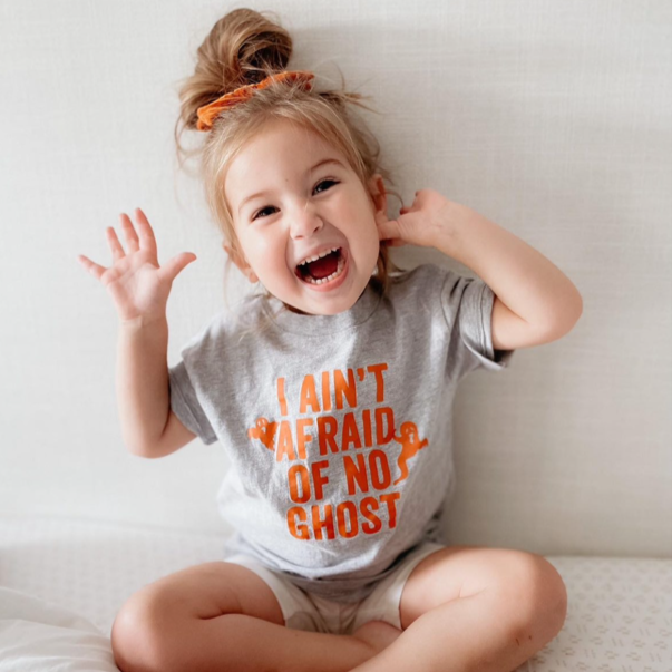 I Ain't Afraid of No Ghost - Short Sleeve Child Shirt Little Mama Shirt Shop