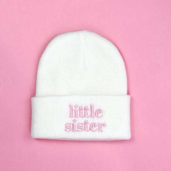 Child Beanie - Little Sister - Cream w/ Light Pink