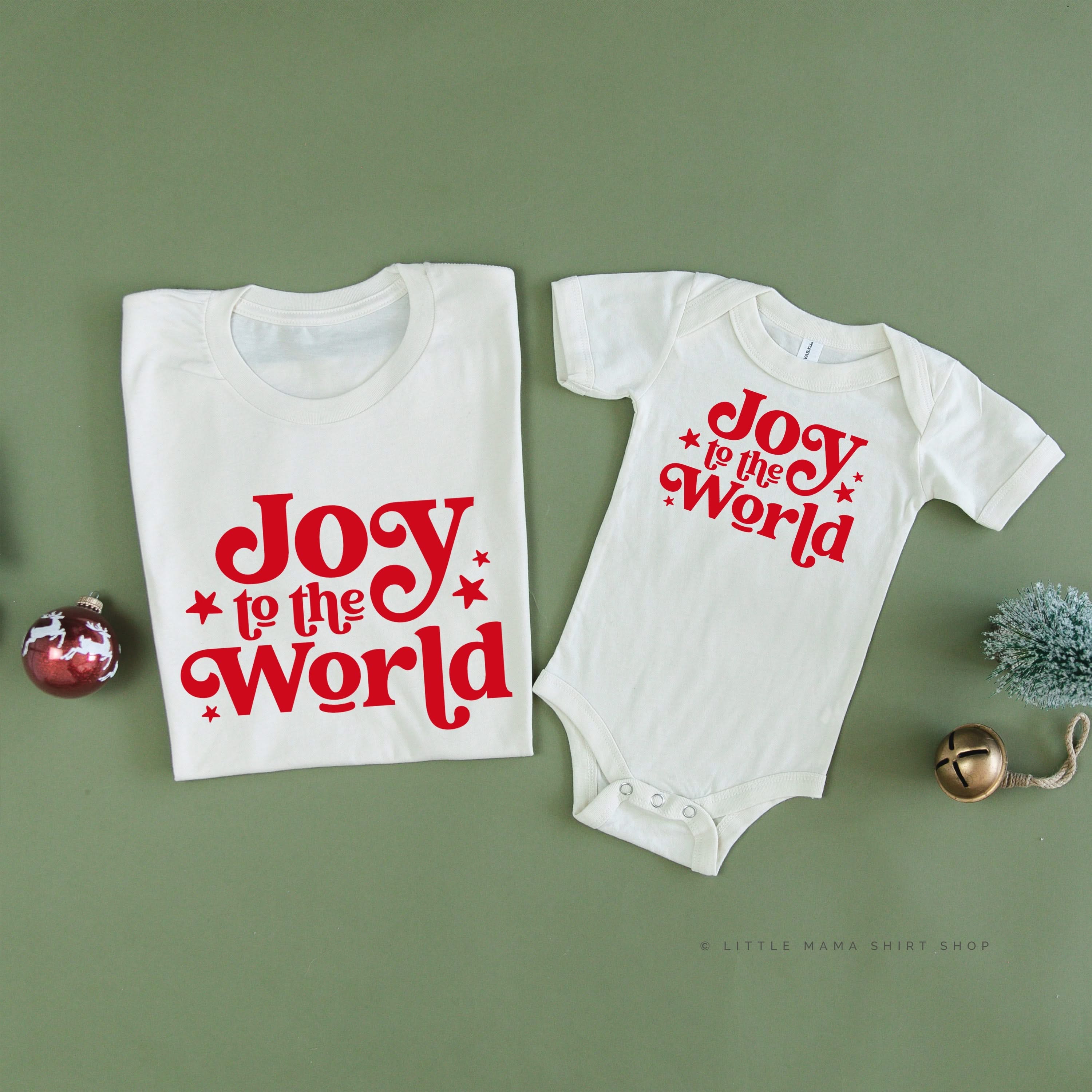 Joy To The World - Set of 2 Unisex Tees Little Mama Shirt Shop