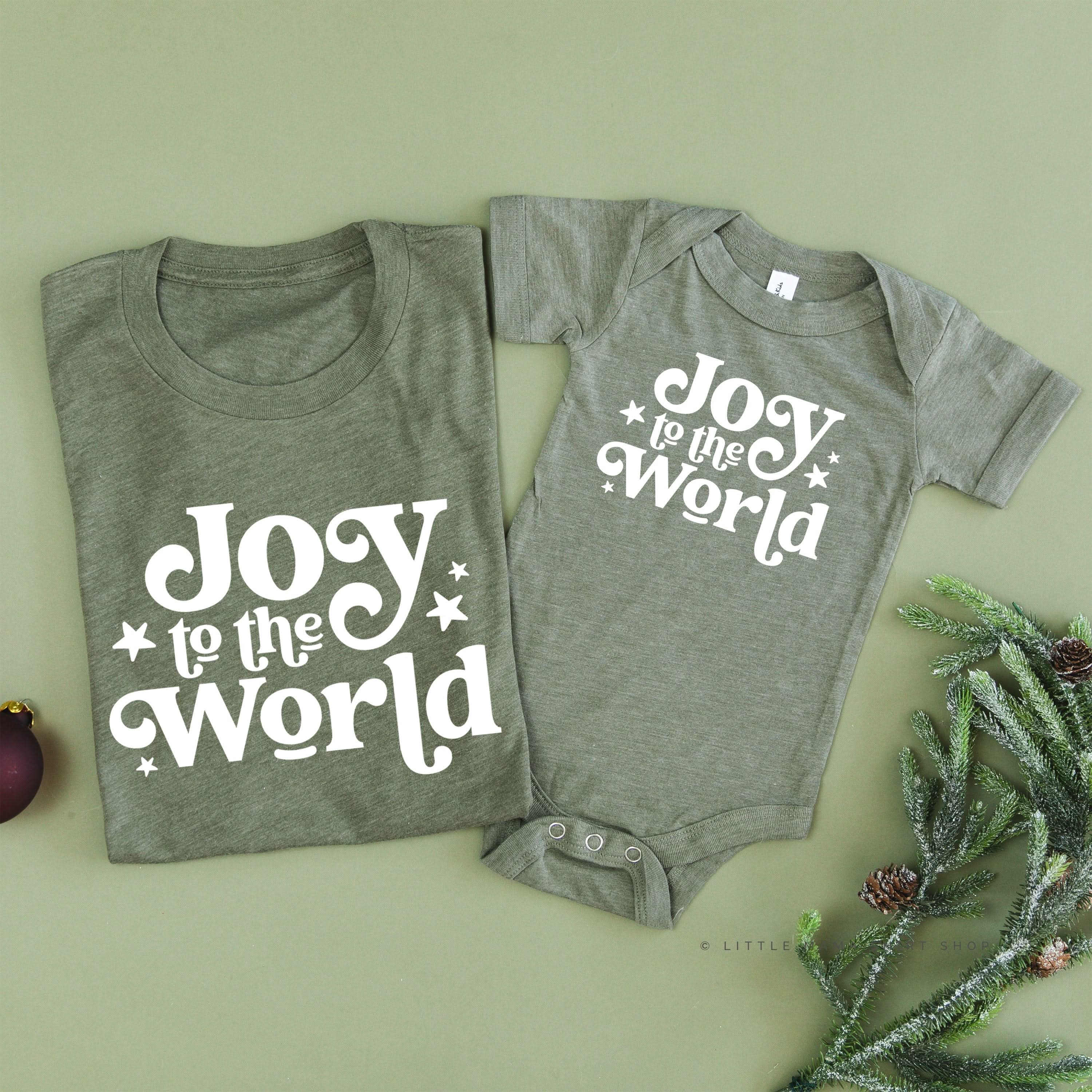 Joy To The World - Set of 2 Unisex Tees Little Mama Shirt Shop