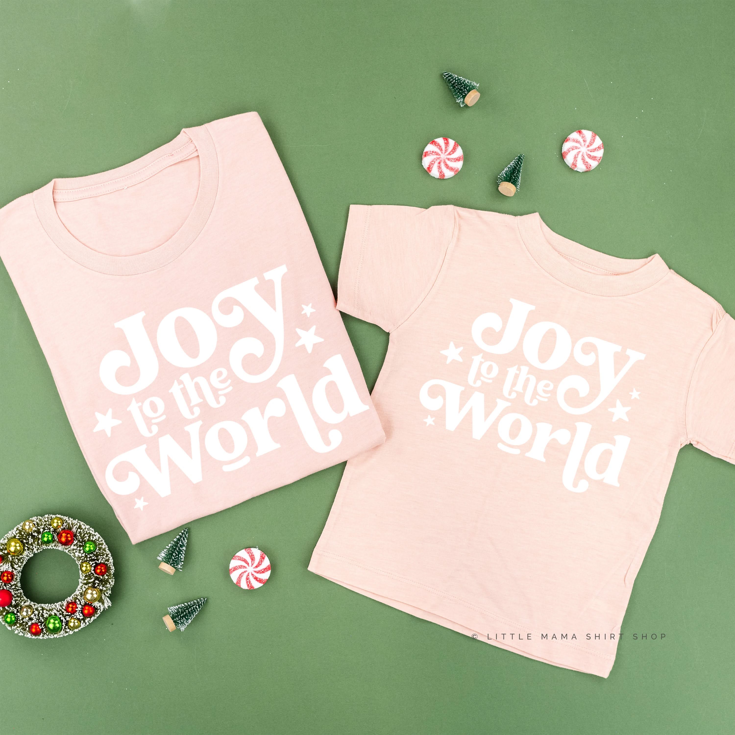 Joy To The World - Set of 2 Unisex Tees Little Mama Shirt Shop