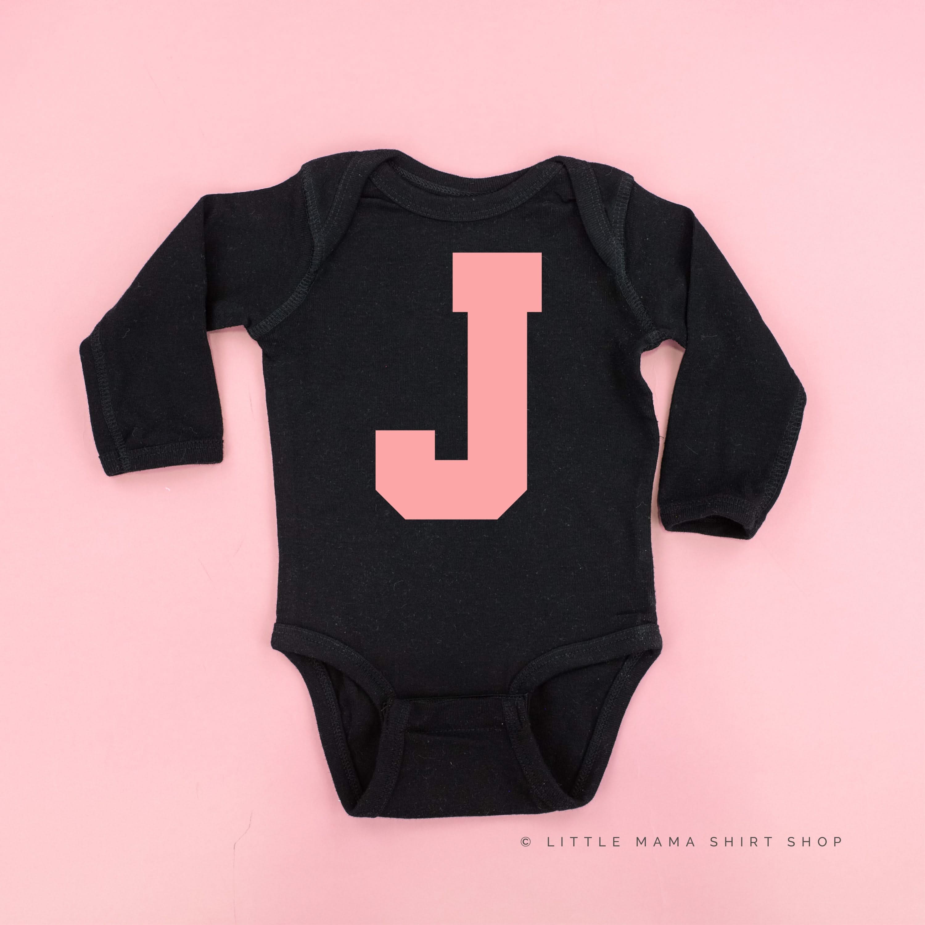 VARSITY INITIALS - Long Sleeve Child Shirt Little Mama Shirt Shop