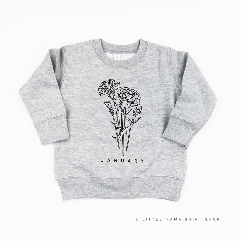 JANUARY BIRTH FLOWER - Carnation - Child Sweater