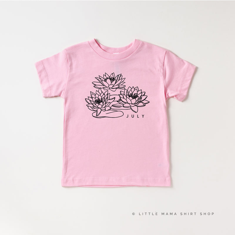 JULY BIRTH FLOWER - Lotus - Short Sleeve Child Shirt