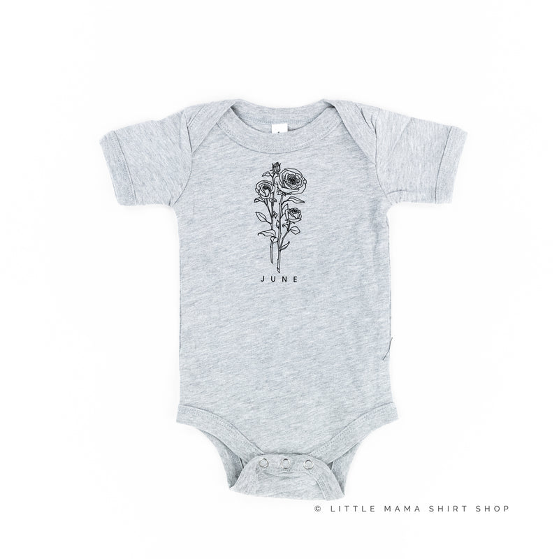 JUNE BIRTH FLOWER - Rose - Short Sleeve Child Shirt