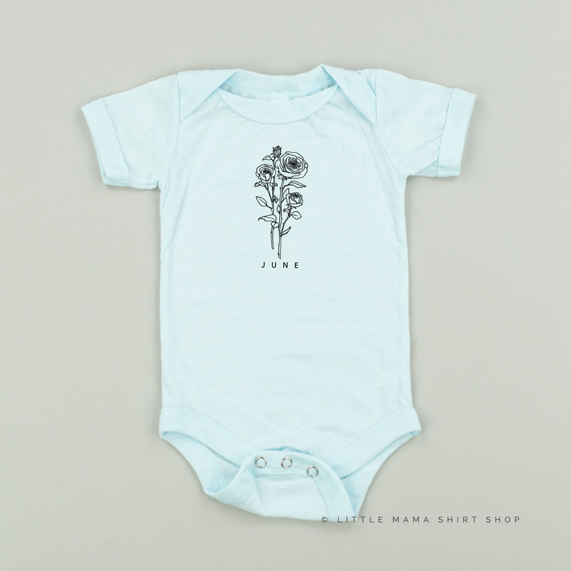 JUNE BIRTH FLOWER - Rose - Short Sleeve Child Shirt