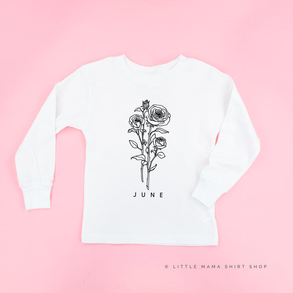JUNE BIRTH FLOWER - Rose - Long Sleeve Child Shirt