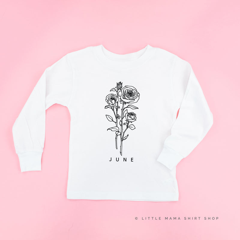 JUNE BIRTH FLOWER - Rose - Long Sleeve Child Shirt