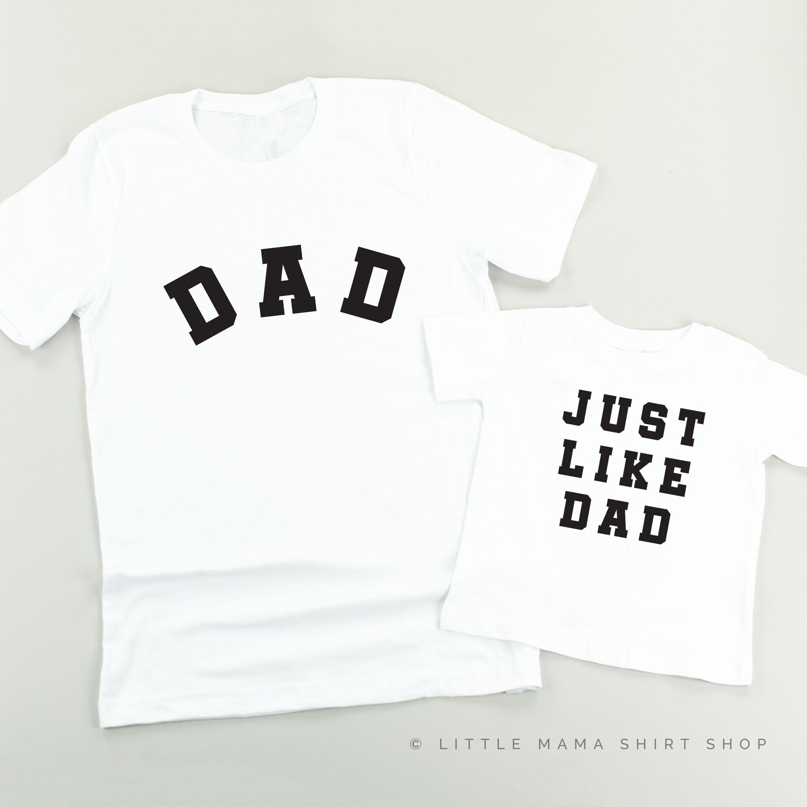 Dad Strong/Strong Like Dad - Varsity | BLACK w/ WHITE - Set of 2 Sweaters | Father and Son Sweaters | Father and Daughter Sweaters | cheapest